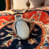 Men’s Eastern-style ring nickel ring, size Q,wight agate (Zard Aqeeq)