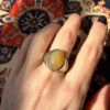 Men’s Eastern-style ring nickel ring, size U, with yellow agate (Zard Aqeeq).