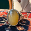 Men’s Eastern-style ring nickel ring, size U, with yellow agate (Zard Aqeeq).