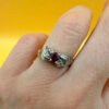 Vintage Soviet Ruby Sterling silver ring Uk size K#27