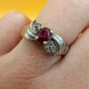Vintage Soviet Ruby Sterling silver ring Uk size K#27