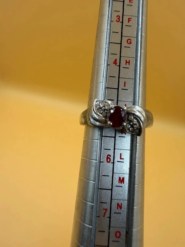 Vintage Soviet Ruby Sterling silver ring Uk size K#27