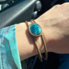 Vintage Oval blue Abalone Bangle.