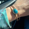 Vintage Oval blue Abalone Bangle.