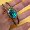 Vintage Oval blue Abalone Bangle.