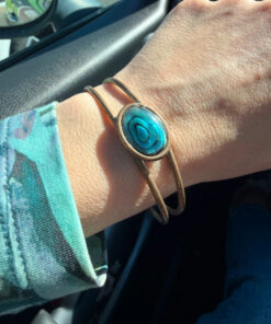 Vintage Oval blue Abalone Bangle.