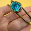 Vintage Oval blue Abalone Bangle.