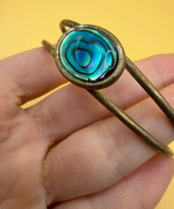 Vintage Oval blue Abalone Bangle