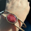 Vintage Oval pink Abalone Bangle.