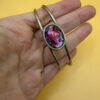 Vintage Oval pink Abalone Bangle.