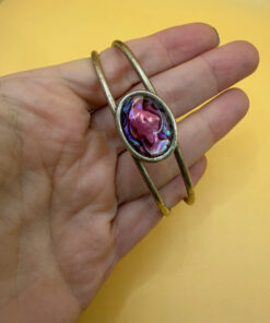Vintage Oval pink Abalone Bangle