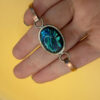 Vintage Oval blue Abalone Bangle.
