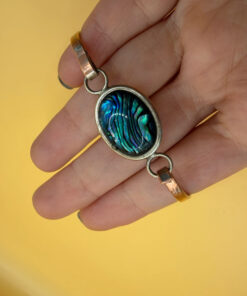 Vintage Oval blue Abalone Bangle.