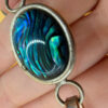 Vintage Oval blue Abalone Bangle.