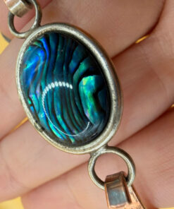 Vintage Oval blue Abalone Bangle.