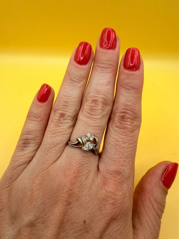 Sterling silver ring gold plated size O#149