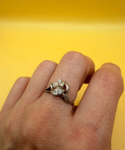 Sterling silver ring gold plated size O