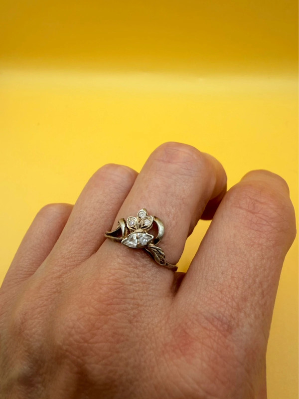 Sterling silver ring gold plated size O#149