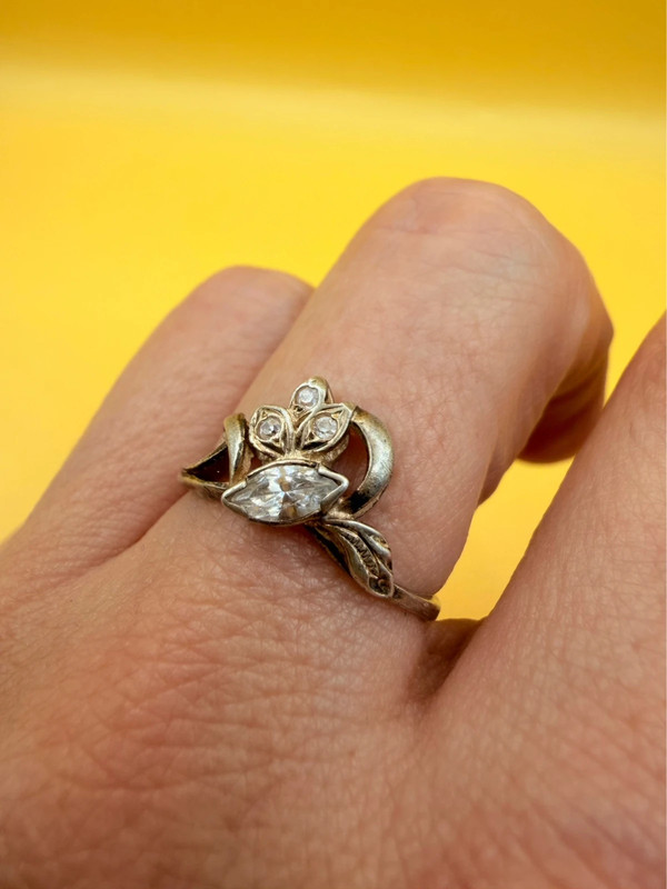 Sterling silver ring gold plated size O#149