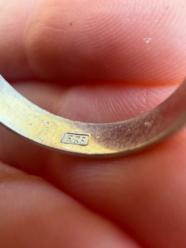 Sterling Silver Ring Uk Size P
