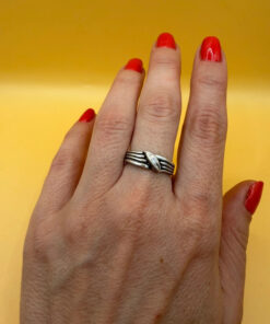 Vintage sterling silver ring 90s Uk size N#149