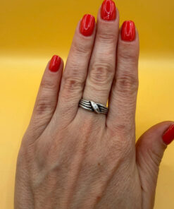 Vintage sterling silver ring 90s Uk size N#149