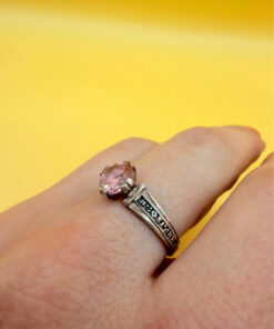 925 Silver “Save and Protect” Ring with Amethyst, Orthodox Protective Ring, Size N#42