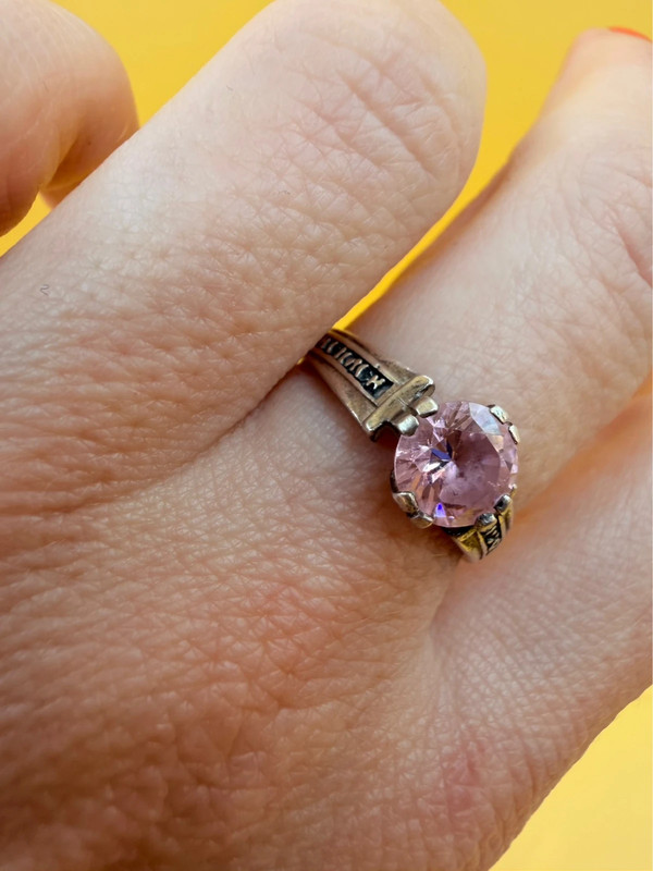925 Silver “Save and Protect” Ring with Amethyst, Orthodox Protective Ring, Size N#42