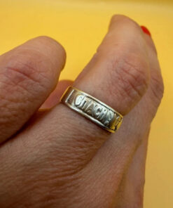 Vintage Sterling silver ring “safe and protect “ size L#149