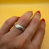 Vintage Sterling silver ring “safe and protect “ size L#149
