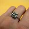 Soviet Sterling Silver Ring 1970s Size O1/2