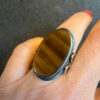 Vintage sterling silver ring Uk size K oval-shaped Tiger's Eye