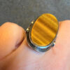 Vintage sterling silver ring Uk size K oval-shaped Tiger's Eye