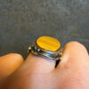 Vintage sterling silver ring Uk size K oval-shaped Tiger's Eye