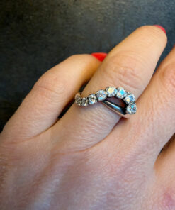 Stunning Sterling silver ring Uk size N, sparkling CZ