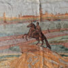 Vintage tapestry wall hanging featuring “The Bronze Horseman” monument to Peter the Great.