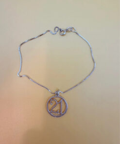 Sterling Silver Bracelet 18 cm with Pendant 21 cm#41