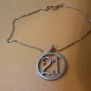 Sterling Silver Bracelet 18 cm with Pendant 21 cm#41