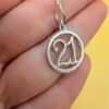 Sterling Silver Bracelet 18 cm with Pendant 21 cm#41