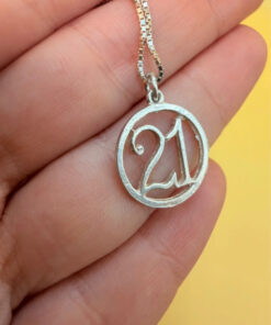 Sterling Silver Bracelet 18 cm with Pendant 21 cm