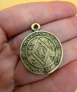 Wealth Amulet for Protection Seal of Solomon Bronze Pendant Magic #40