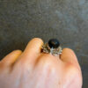 An incredibly beautiful vintage ring with black onyx, size R, sterling silver