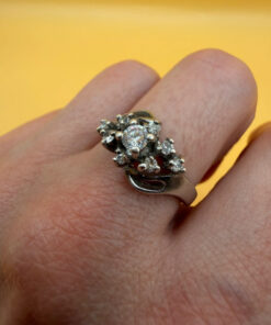 Sterling silver ring with unknown stones Uk size Q#40