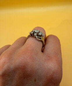 Sterling silver ring with unknown stones Uk size Q