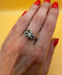 Sterling silver ring with unknown stones Uk size Q#40