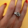 Sterling silver ring with unknown stones Uk size Q#40
