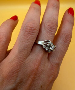Sterling silver ring with unknown stones Uk size Q