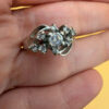 Sterling silver ring with unknown stones Uk size Q#40