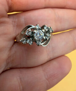 Sterling silver ring with unknown stones Uk size Q