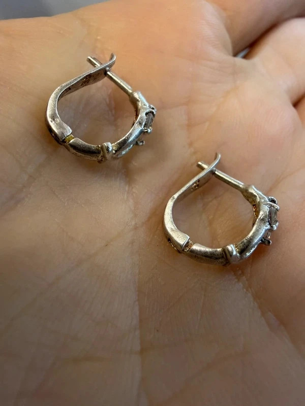 Sterling silver earrings CZ#40